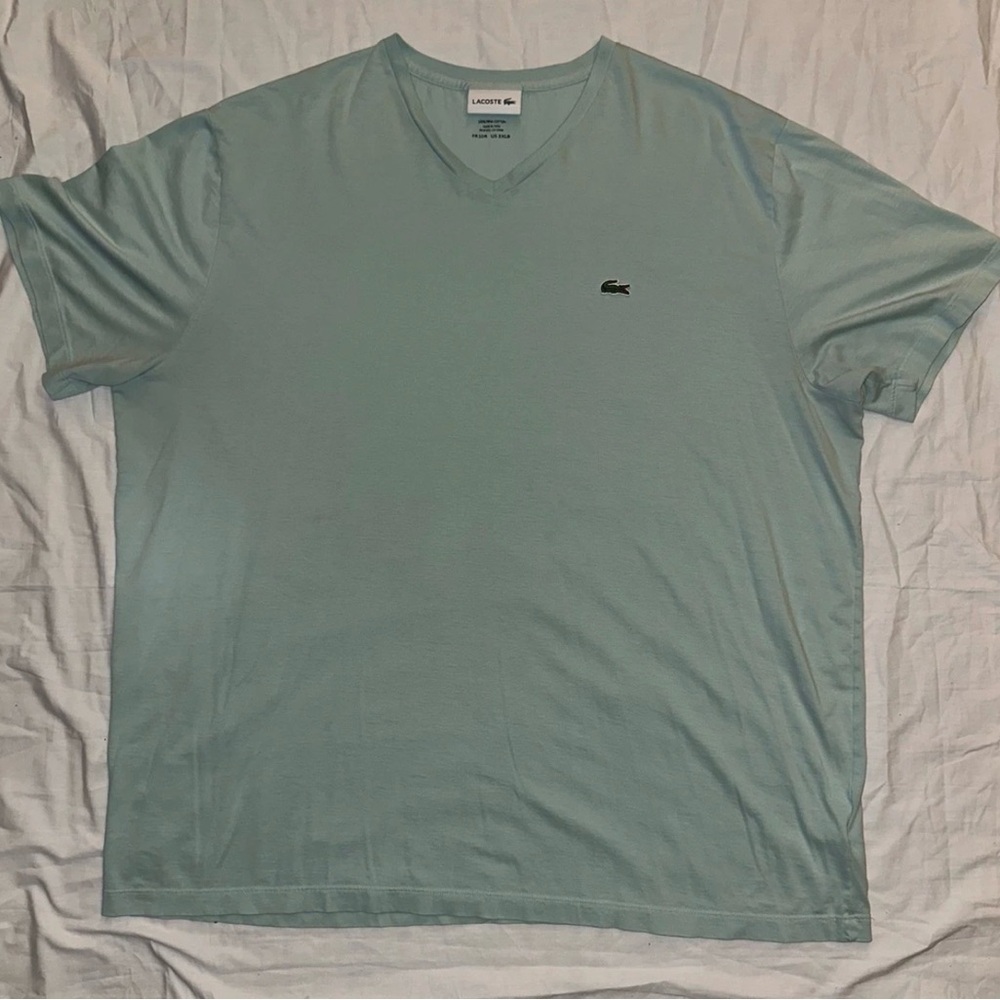 Lacoste Mint Short Sleeve Pima Cotton V-Neck Jersey T-Shirt 3XB/10